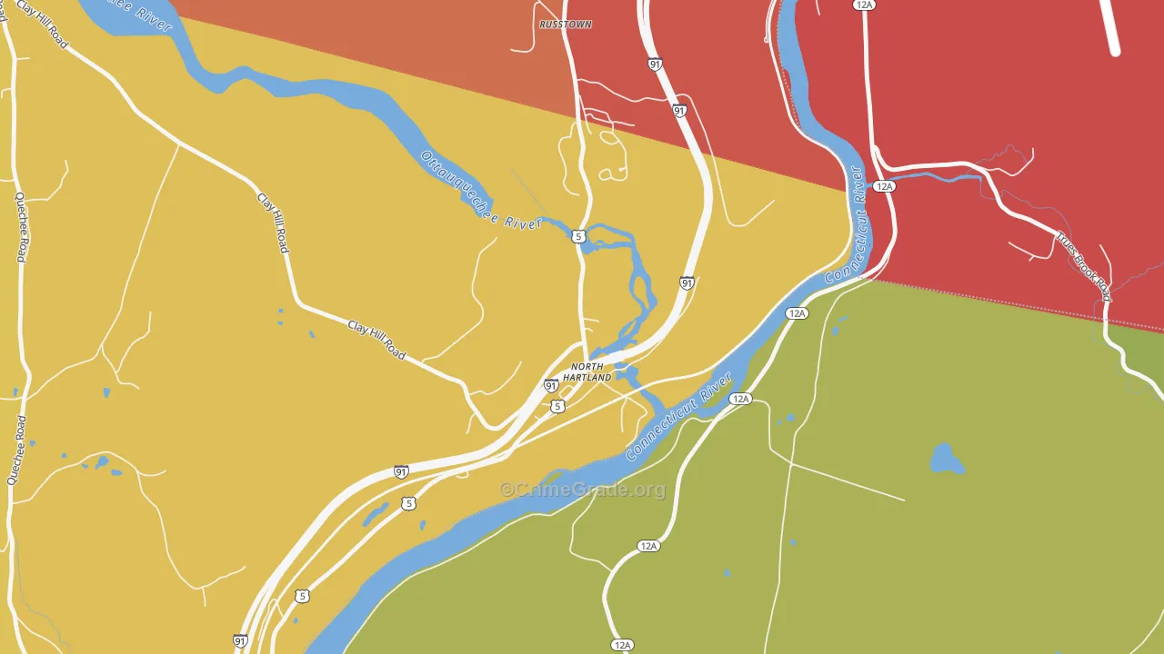 North Hartland, VT Map of Drug-Related Crime Rates