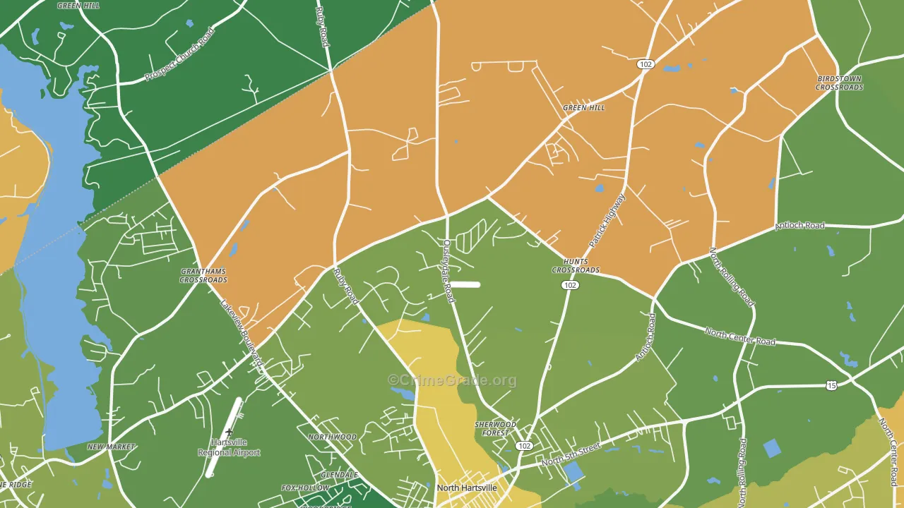 North Hartsville, SC Map of Drug-Related Crime Rates