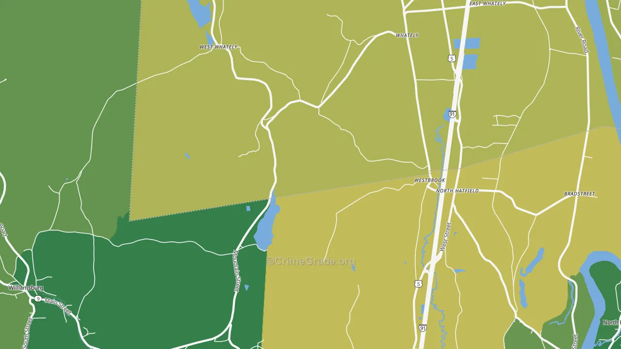 North Hatfield, MA Map of Drug-Related Crime Rates