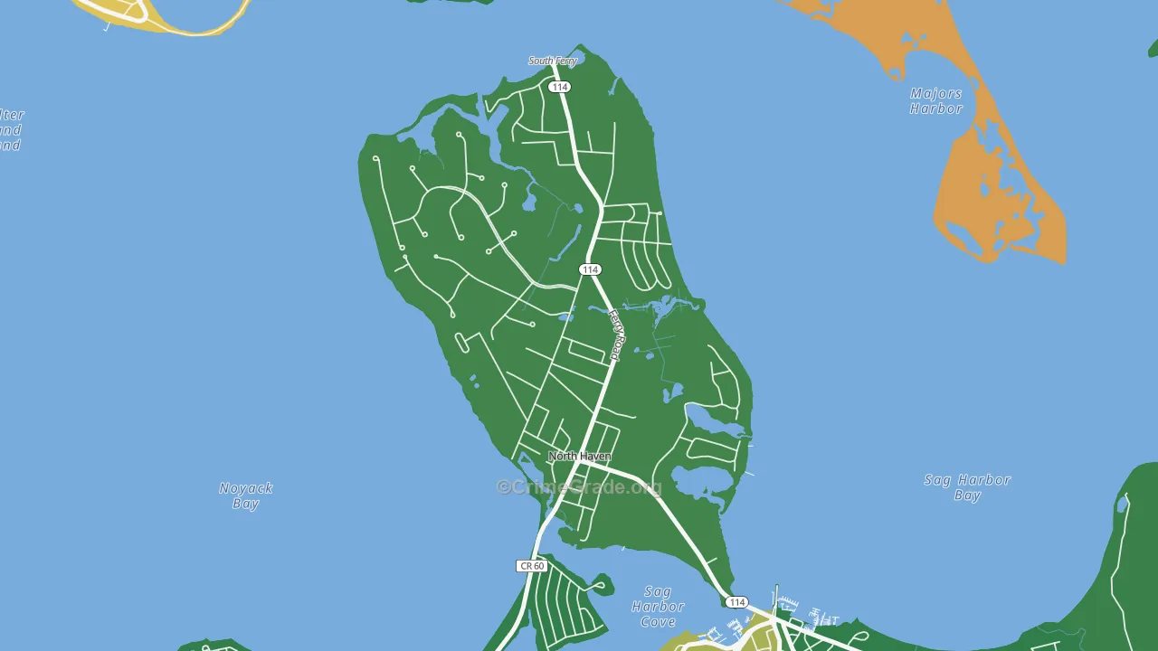 North Haven, NY Map of Drug-Related Crime Rates