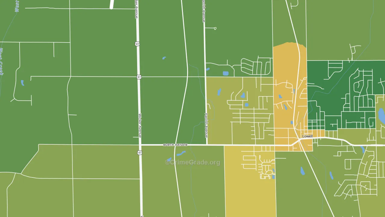 North Hayden, IN Map of Drug-Related Crime Rates