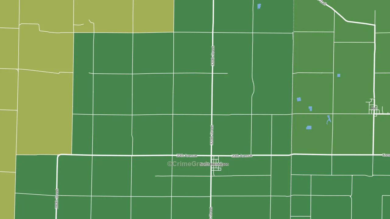 North Henderson, IL Map of Drug-Related Crime Rates