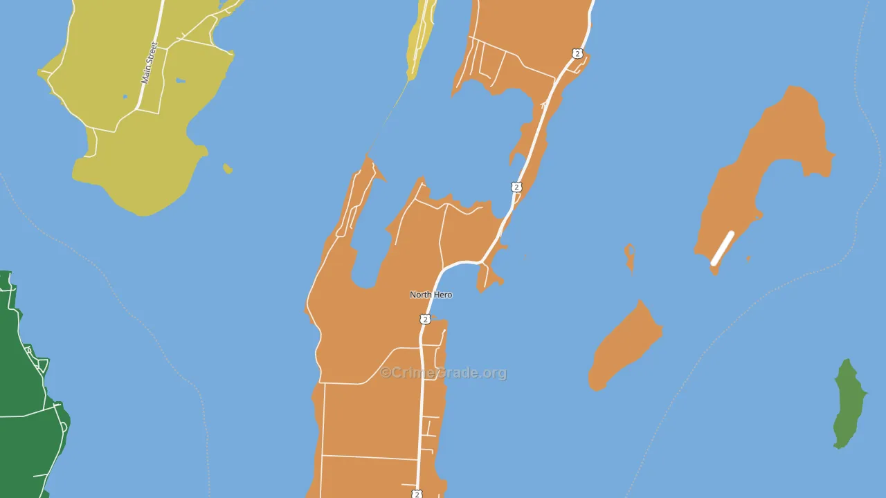 North Hero, VT Map of Drug-Related Crime Rates