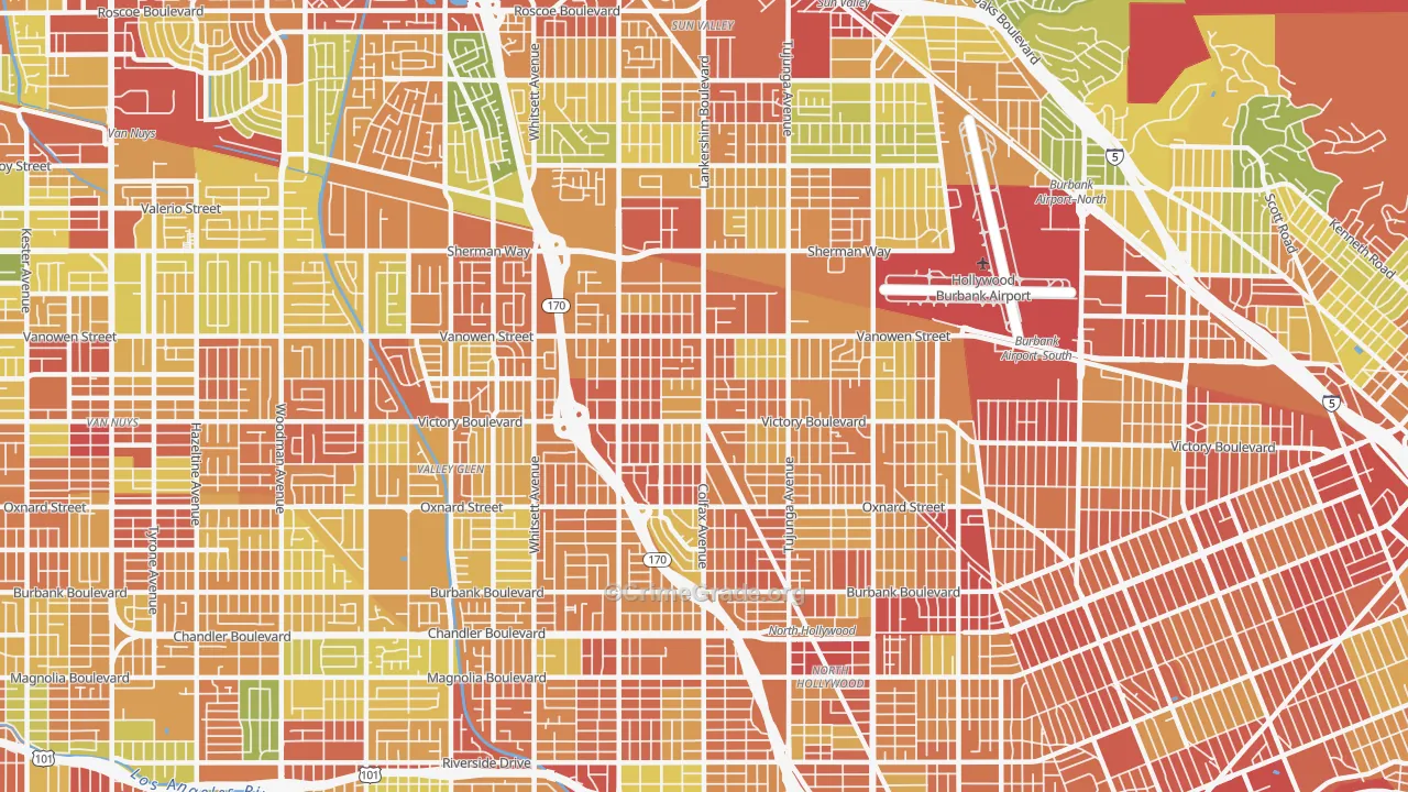 North Hollywood, CA Map of Drug-Related Crime Rates
