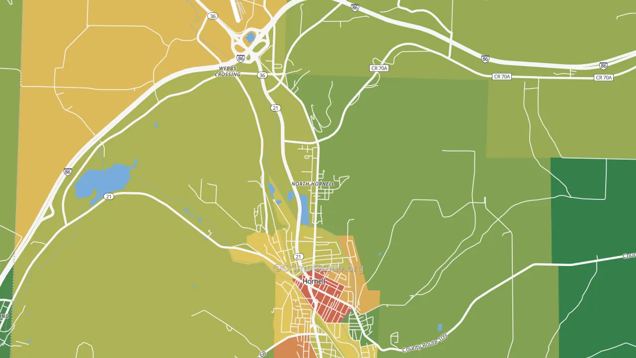 North Hornell, NY Map of Drug-Related Crime Rates