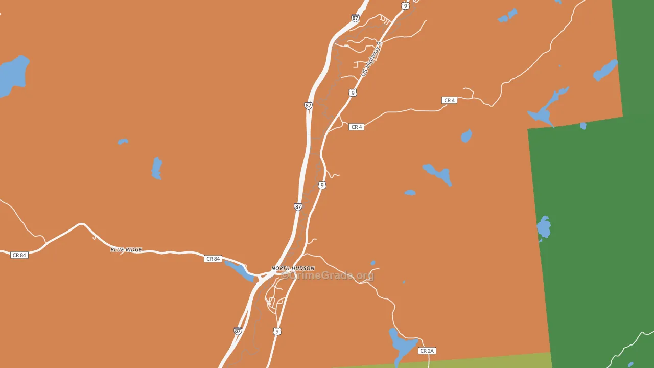 North Hudson, NY Map of Drug-Related Crime Rates