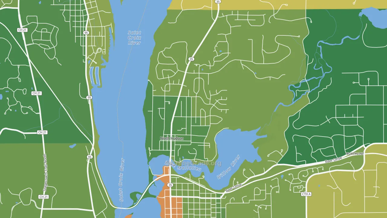 North Hudson, WI Map of Drug-Related Crime Rates
