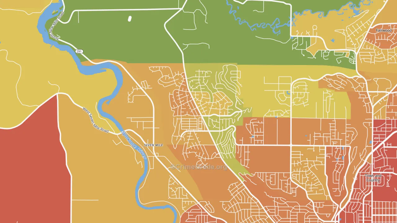North Indian Trail, Spokane, WA Map of Drug-Related Crime Rates