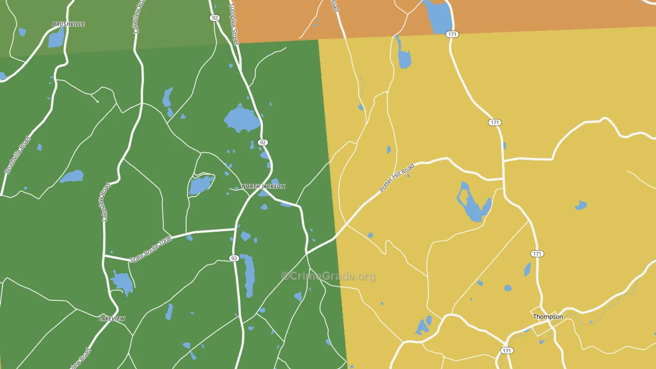 North Jackson, PA Map of Drug-Related Crime Rates
