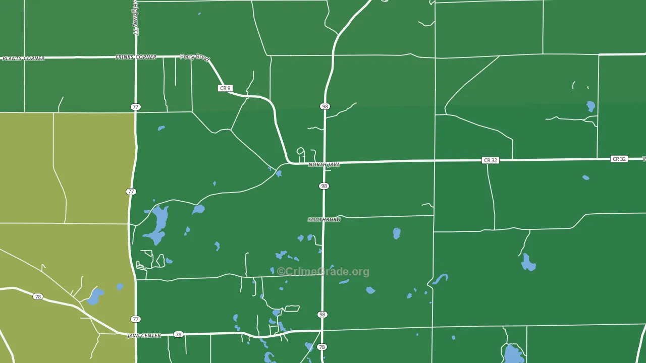 North Java, NY Map of Drug-Related Crime Rates