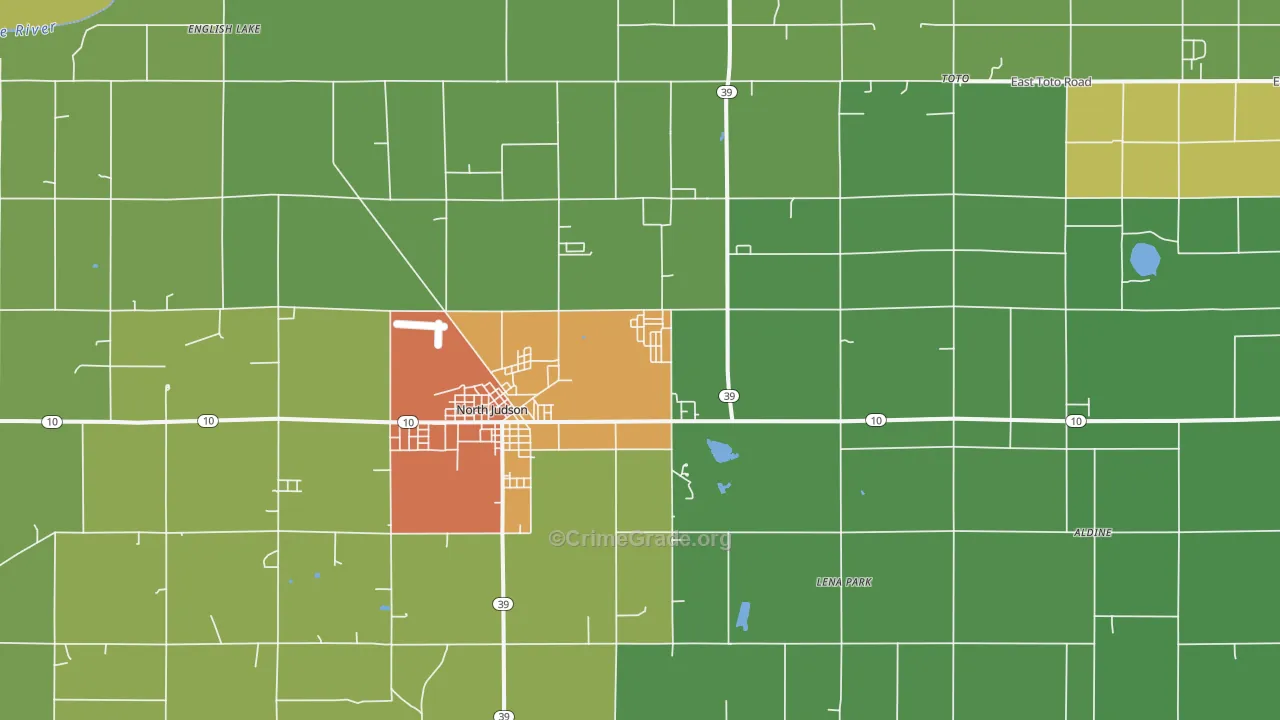 North Judson, IN Map of Drug-Related Crime Rates