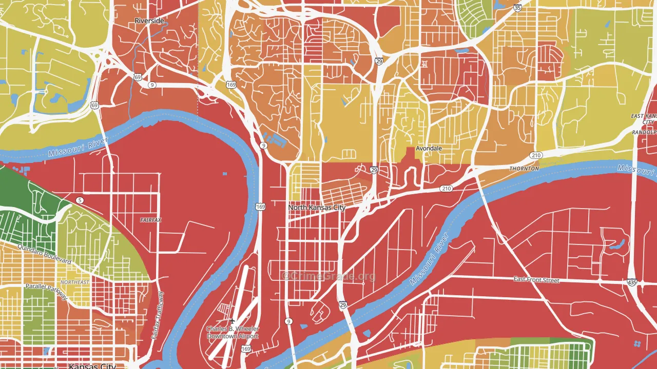 North Kansas City, MO Map of Drug-Related Crime Rates