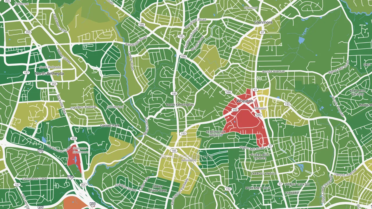 North Kensington, Kensington, MD Map of Drug-Related Crime Rates