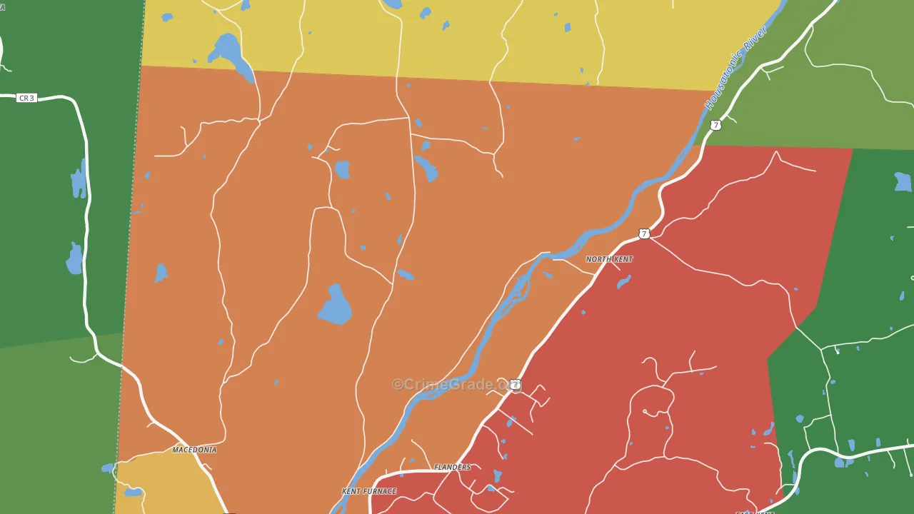 North Kent, CT Map of Drug-Related Crime Rates