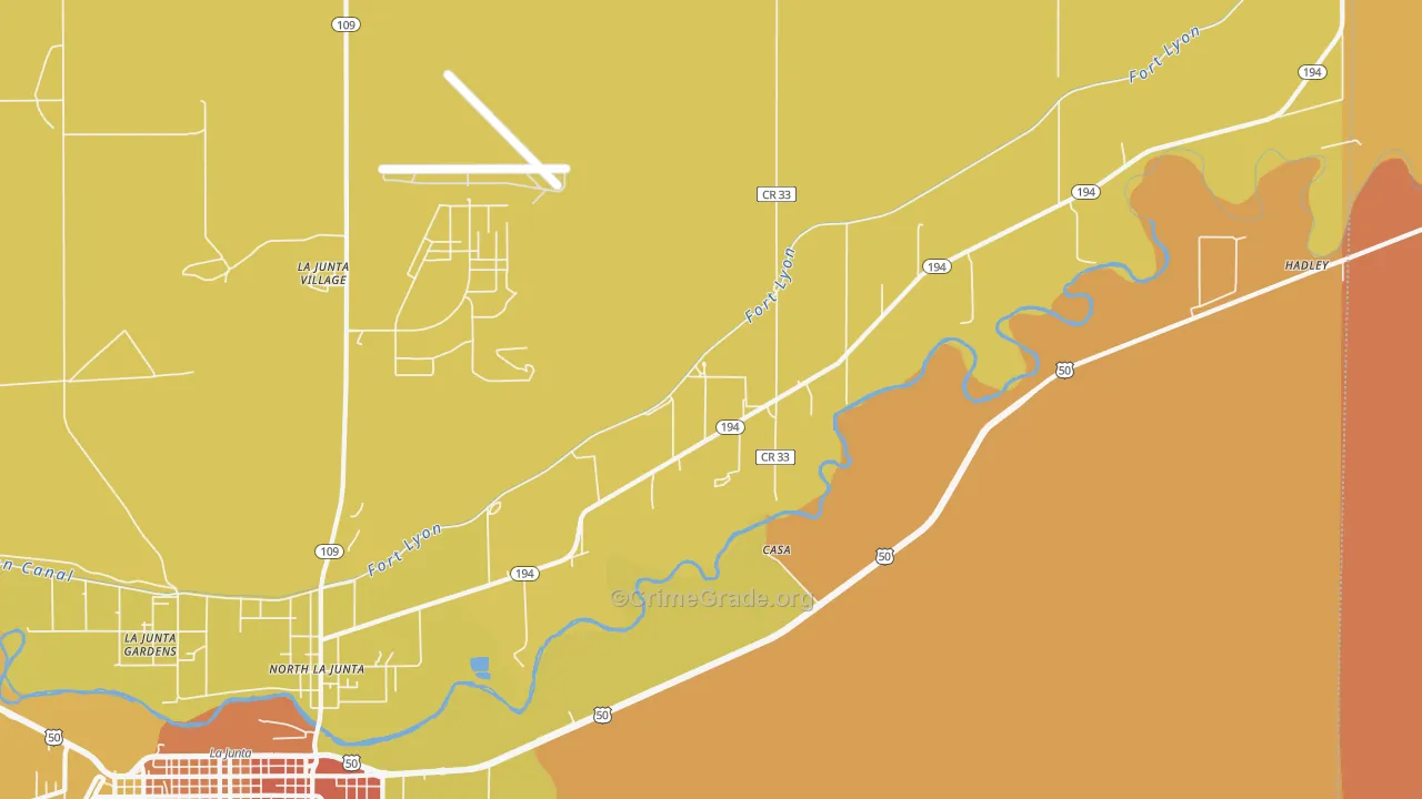 North La Junta, CO Map of Drug-Related Crime Rates