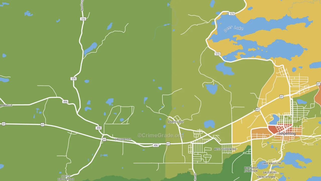 North Lake, MI Map of Drug-Related Crime Rates