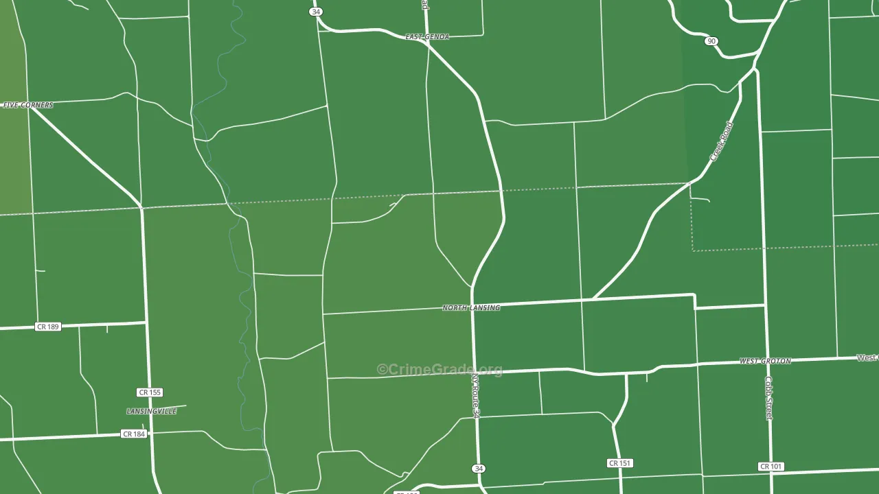 North Lansing, NY Map of Drug-Related Crime Rates