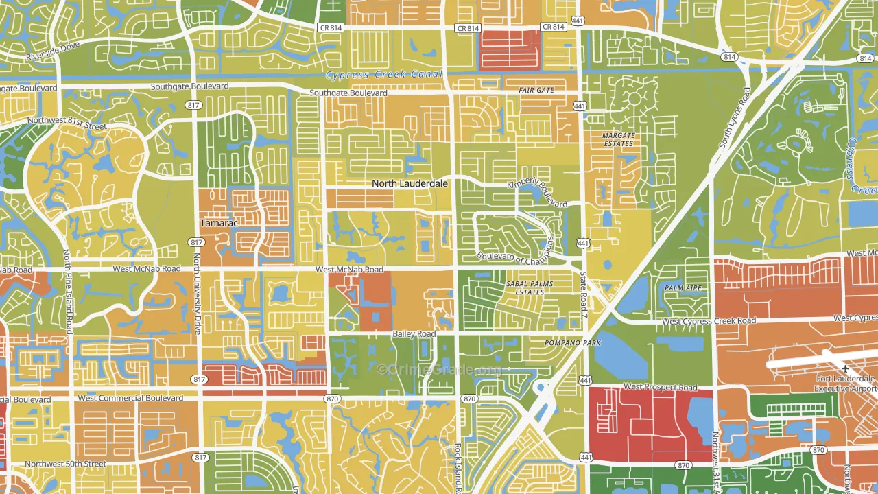 North Lauderdale, FL Map of Drug-Related Crime Rates