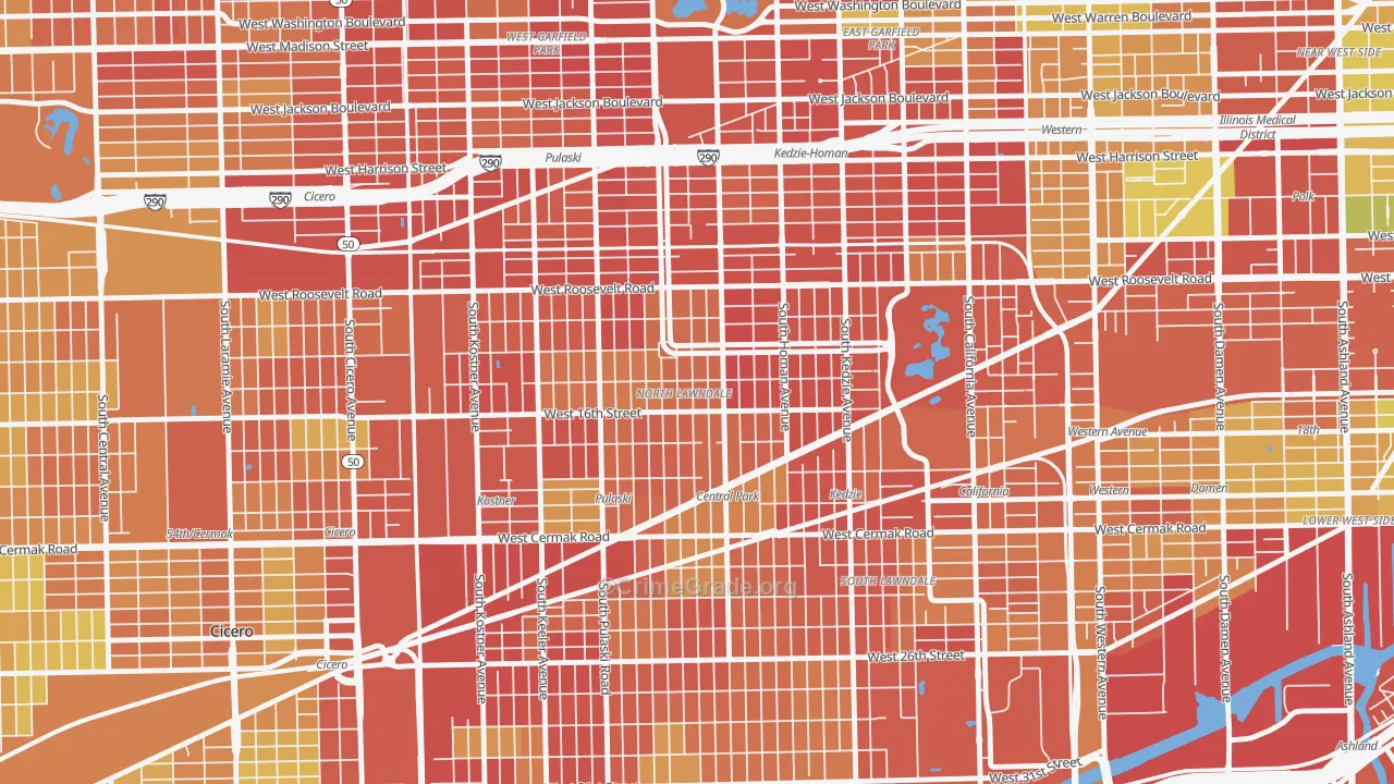 North Lawndale, Chicago, IL Map of Drug-Related Crime Rates