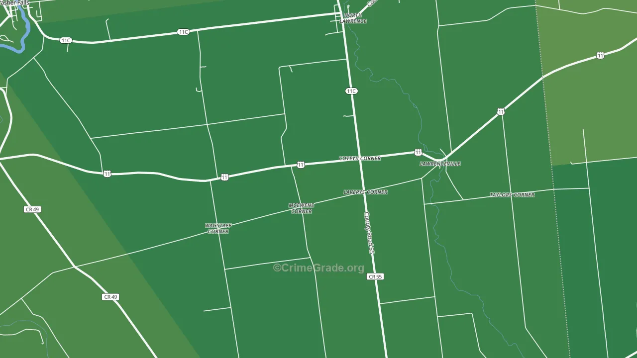 North Lawrence, NY Map of Drug-Related Crime Rates