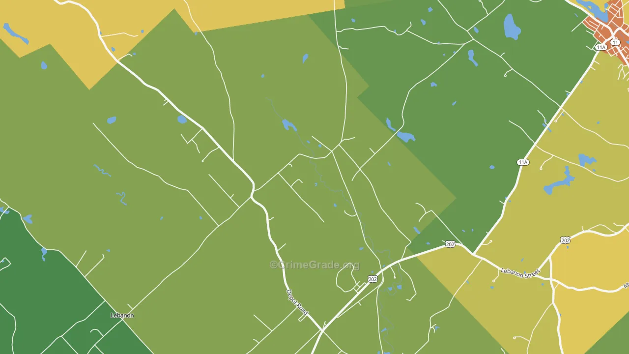 North Lebanon, ME Map of Drug-Related Crime Rates
