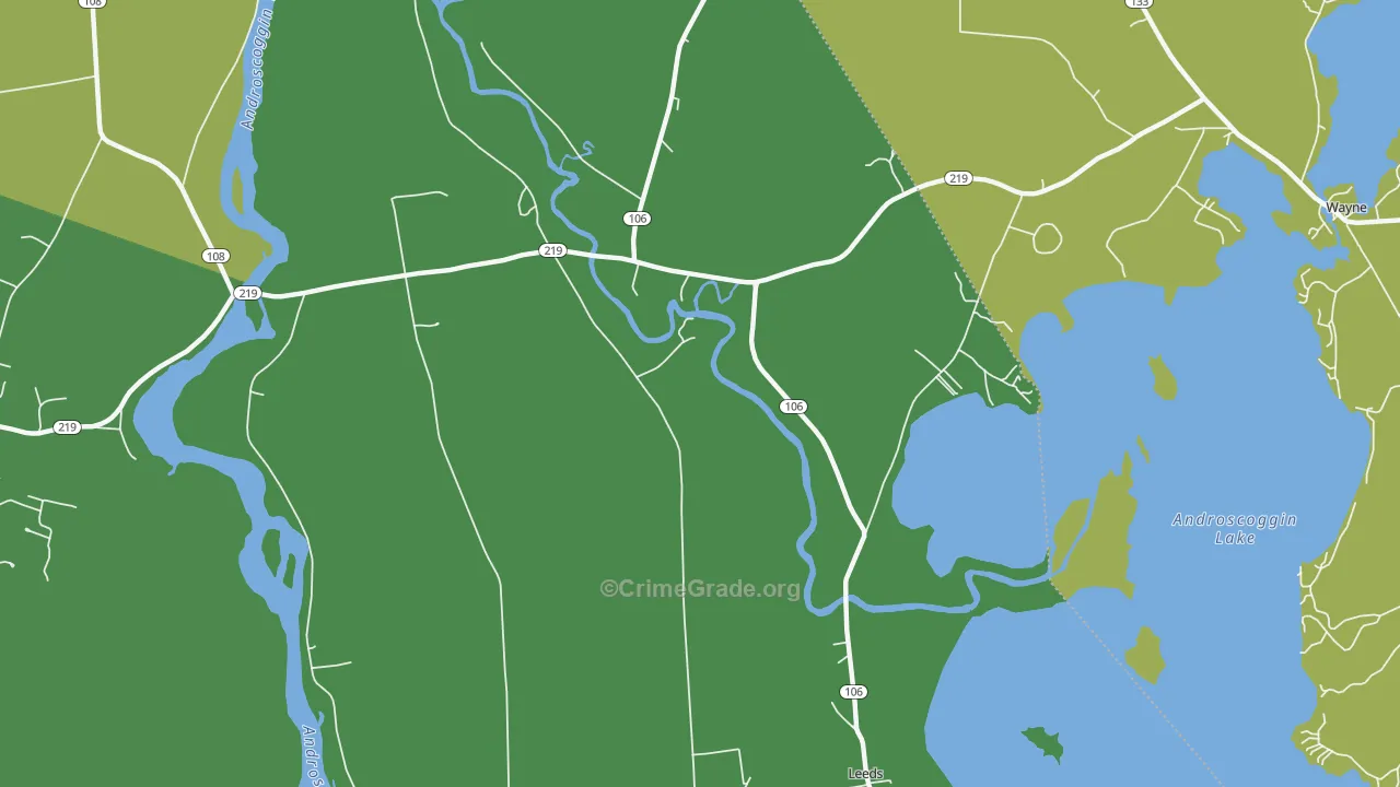 North Leeds, ME Map of Drug-Related Crime Rates