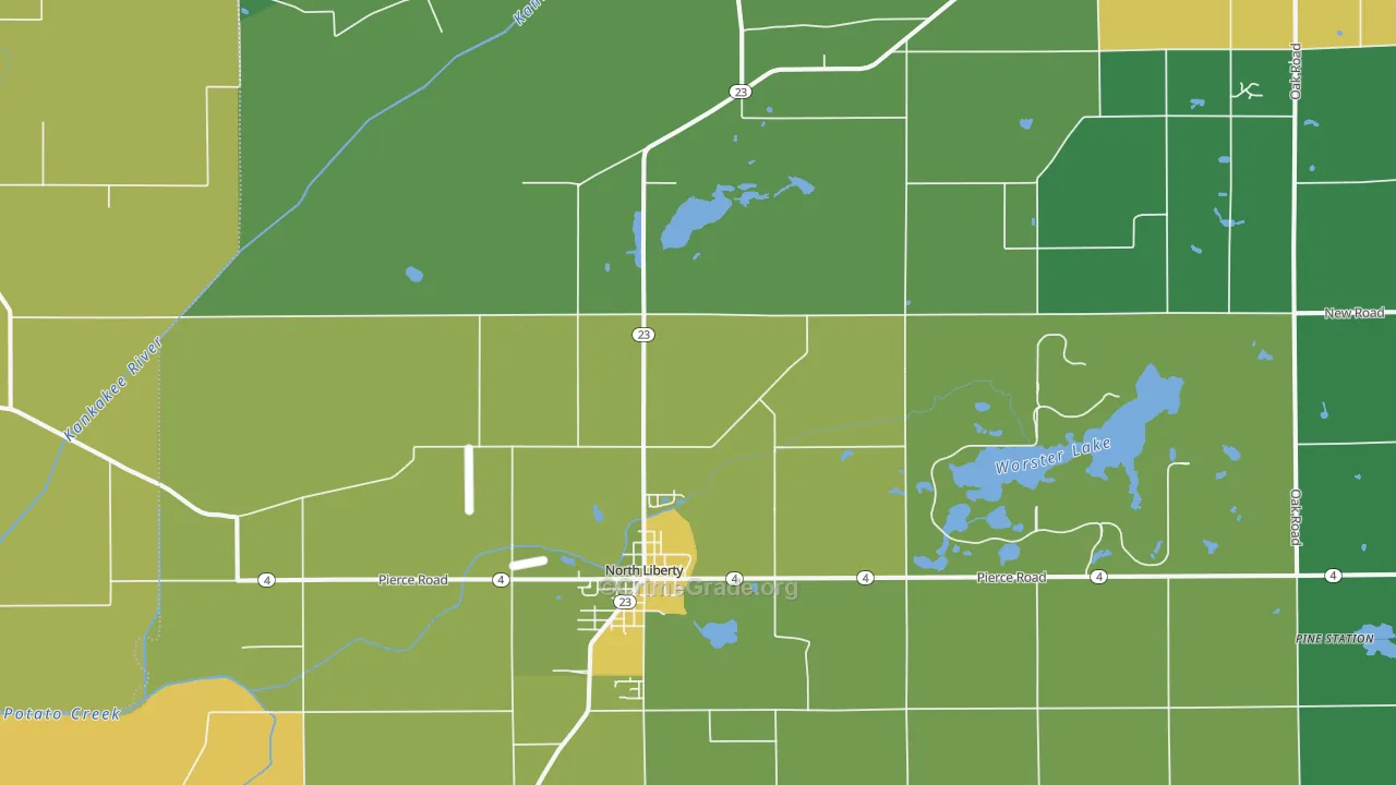 North Liberty, IN Map of Drug-Related Crime Rates