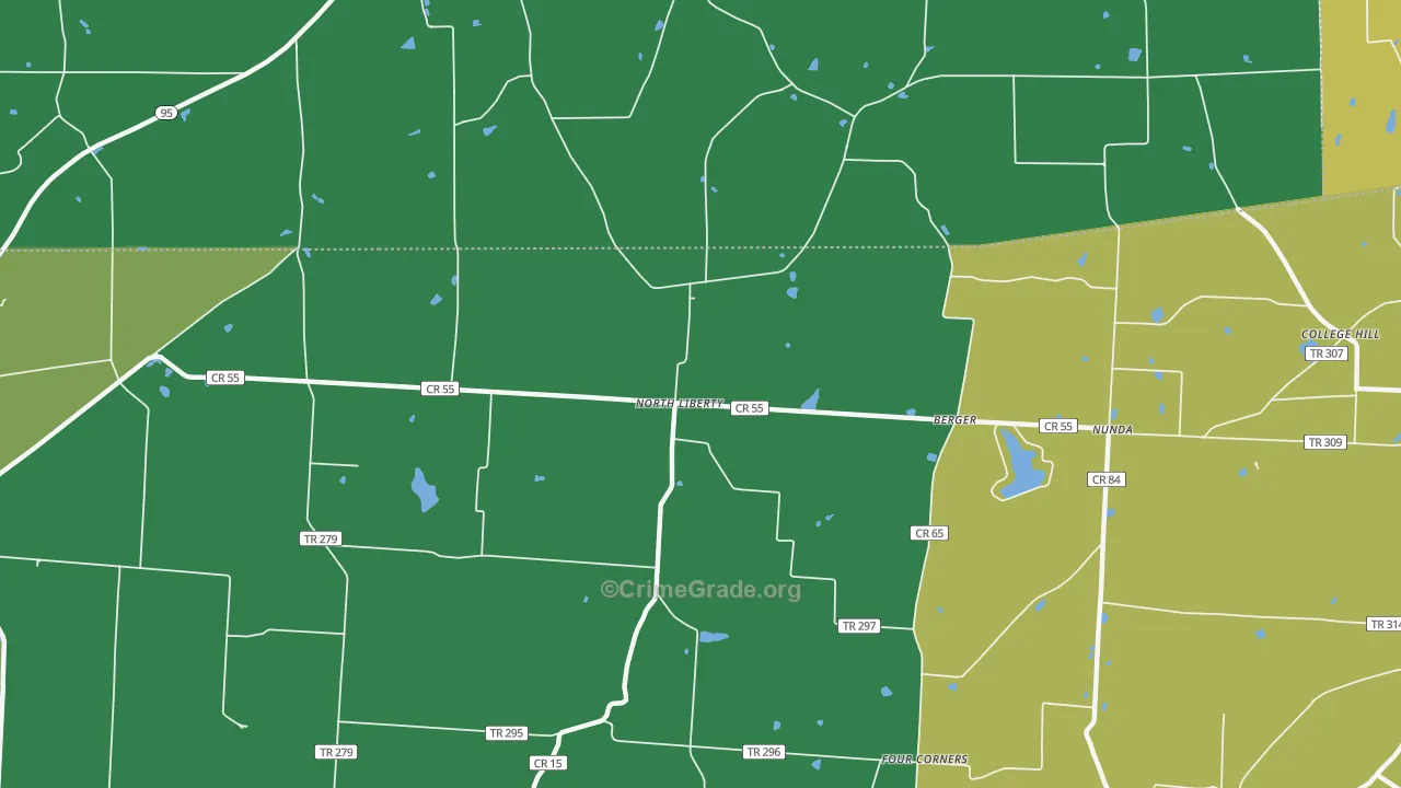 North Liberty, OH Map of Drug-Related Crime Rates