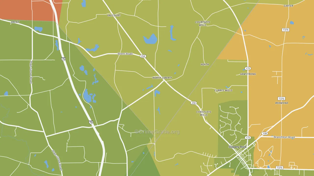 North Liberty, PA Map of Drug-Related Crime Rates
