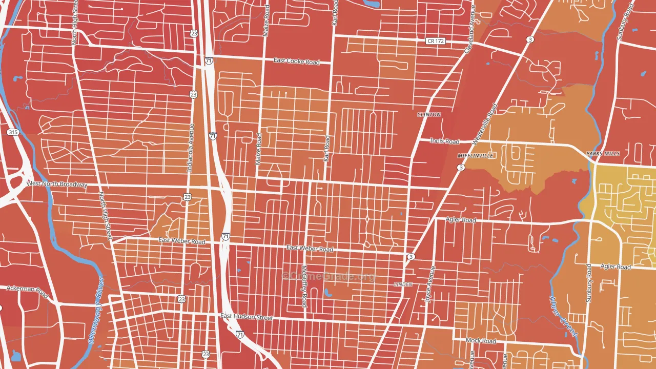 North Linden, Columbus, OH Map of Drug-Related Crime Rates