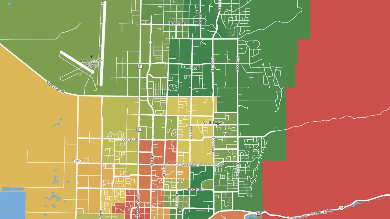 North Logan, UT Map of Drug-Related Crime Rates