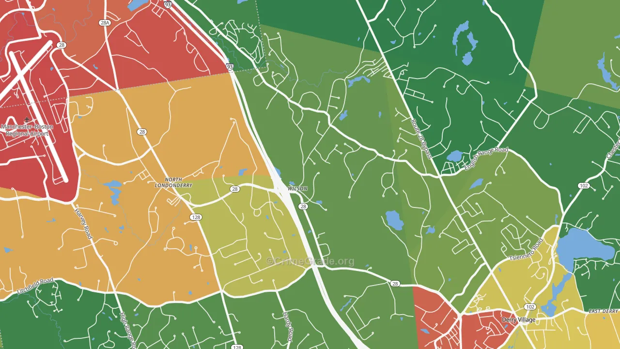 North Londonderry, NH Map of Drug-Related Crime Rates