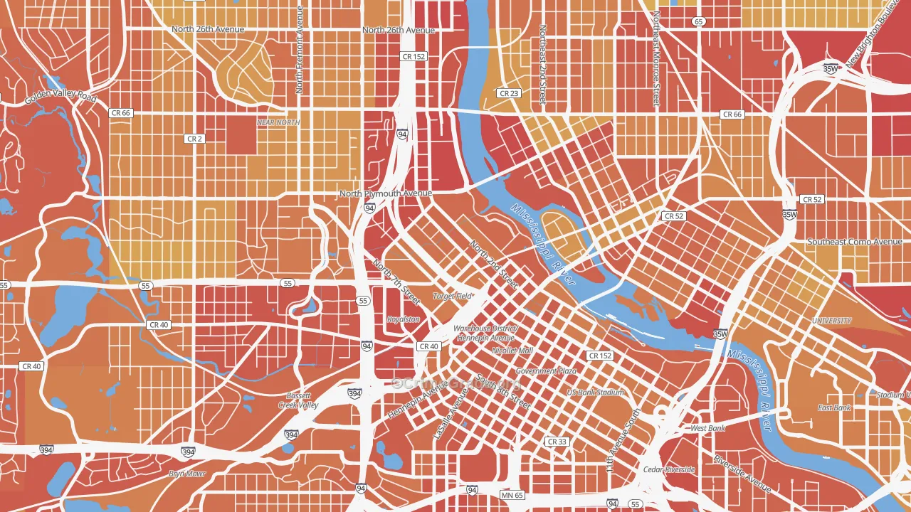 North Loop, Minneapolis, MN Map of Drug-Related Crime Rates
