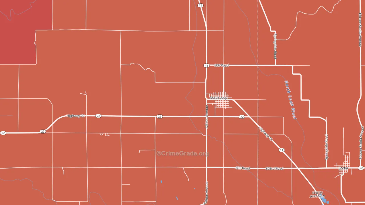 North Loup, NE Map of Drug-Related Crime Rates