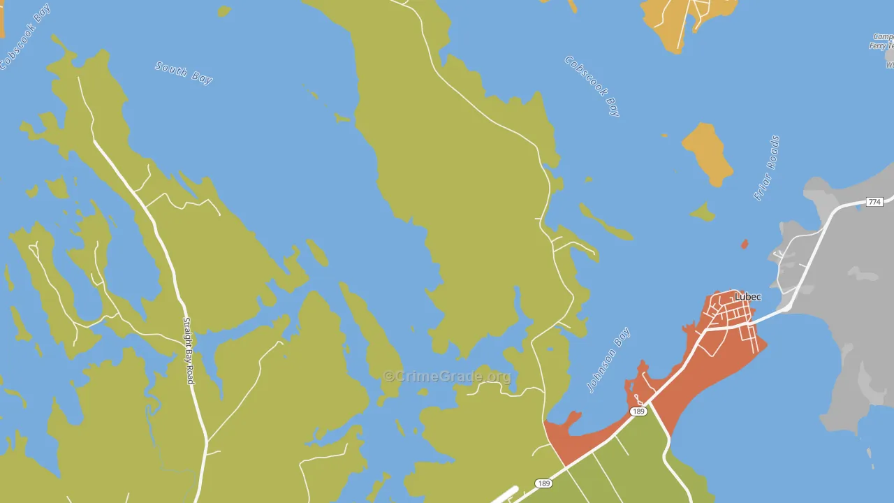 North Lubec, ME Map of Drug-Related Crime Rates