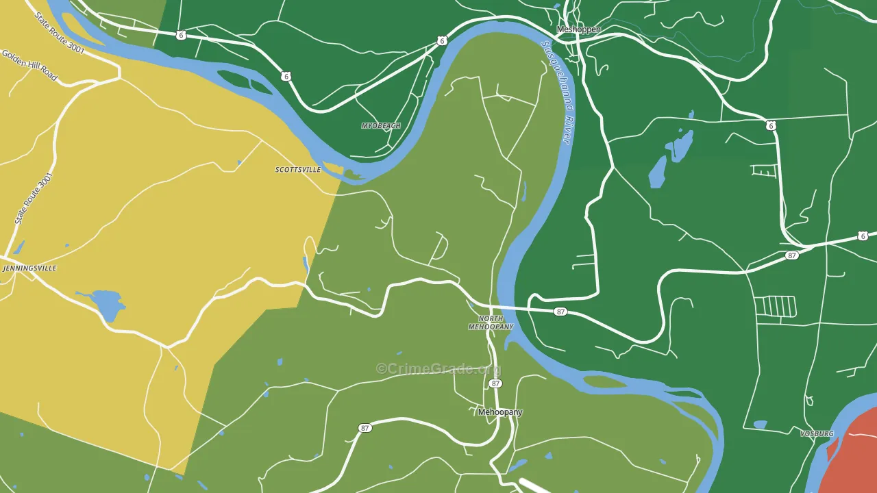 North Mehoopany, PA Map of Drug-Related Crime Rates