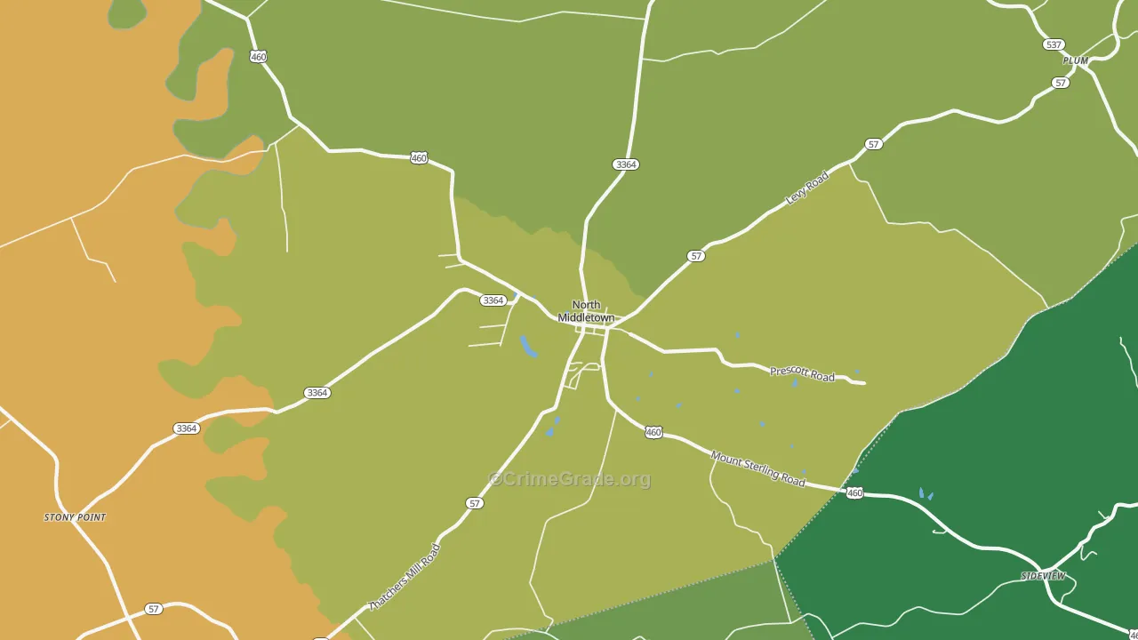 North Middletown, KY Map of Drug-Related Crime Rates