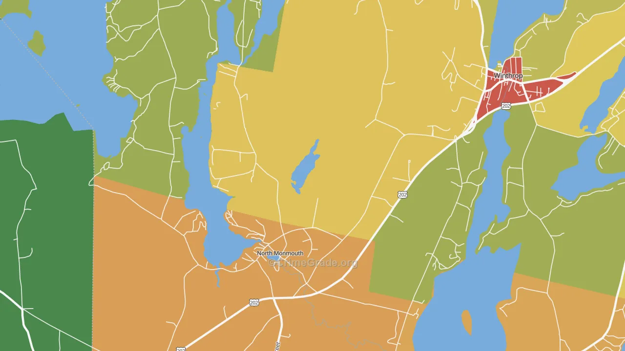 North Monmouth, ME Map of Drug-Related Crime Rates