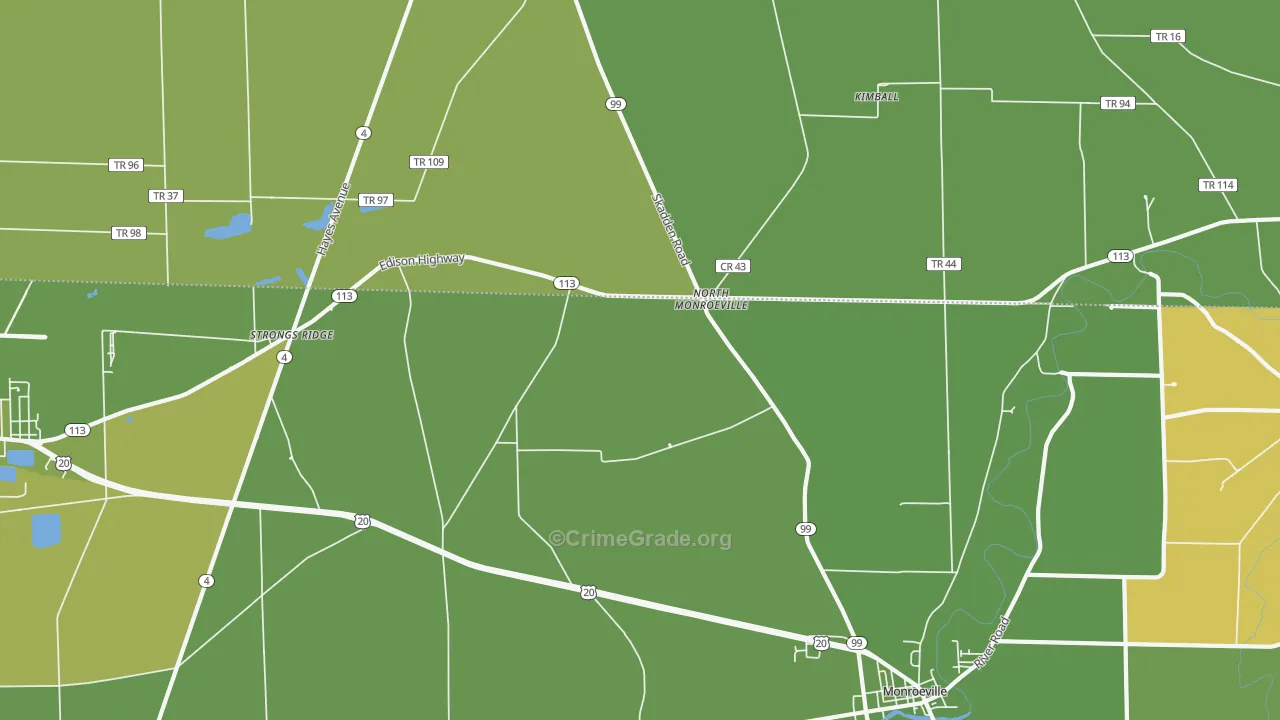 North Monroeville, OH Map of Drug-Related Crime Rates