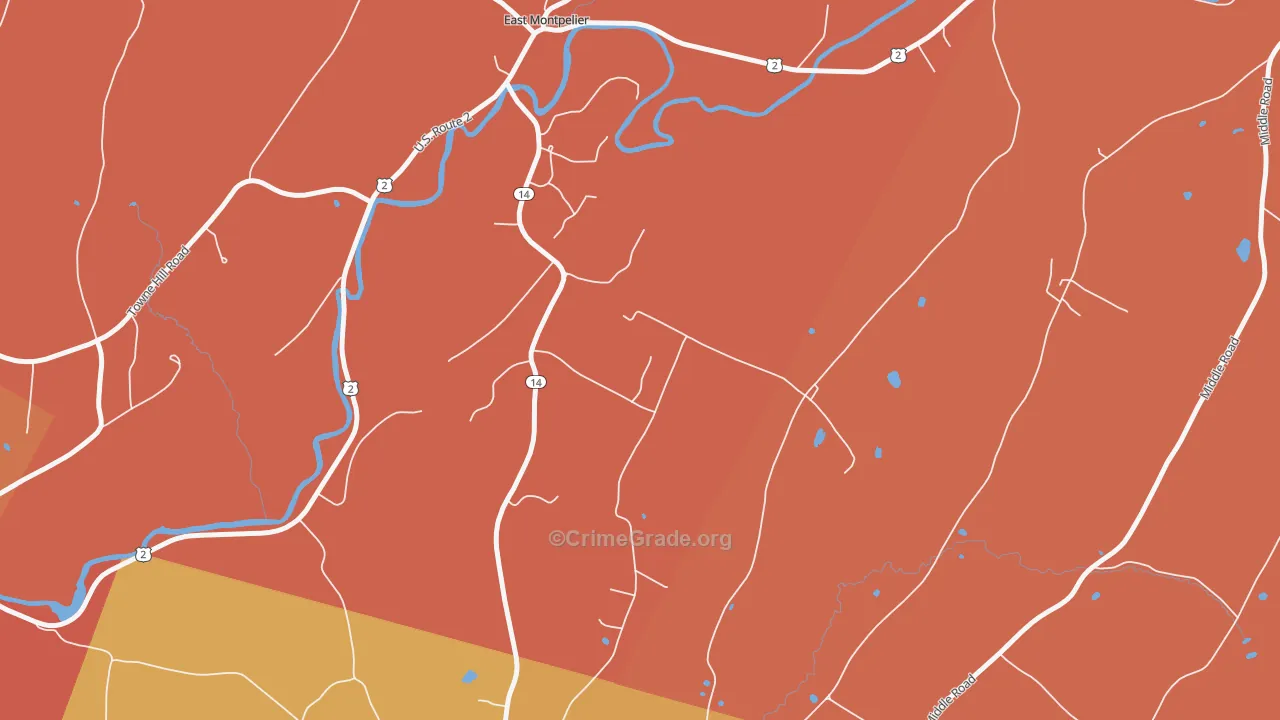 North Montpelier, VT Map of Drug-Related Crime Rates