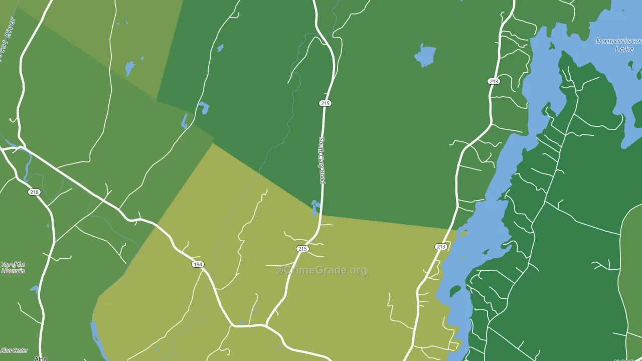 North Newcastle, ME Map of Drug-Related Crime Rates
