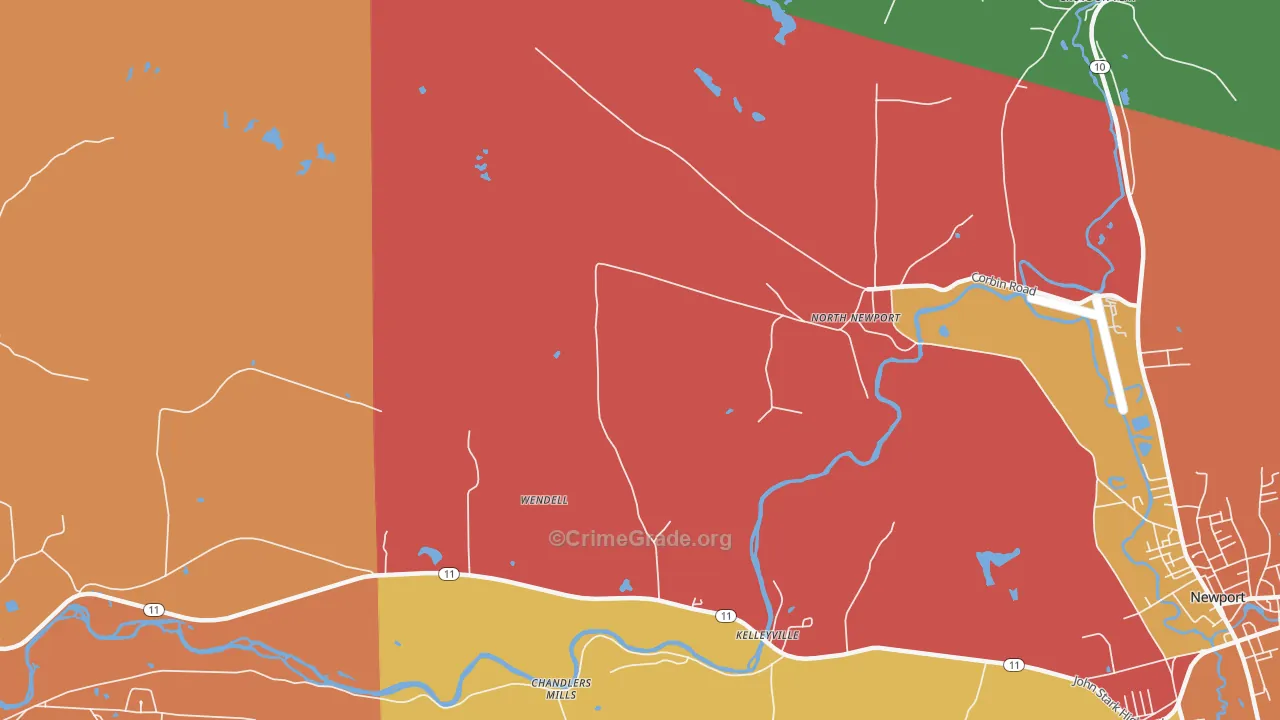 North Newport, NH Map of Drug-Related Crime Rates