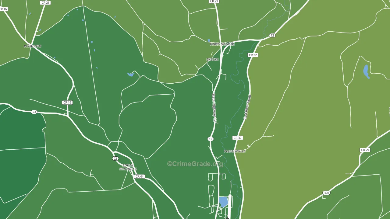 North Norwich, NY Map of Drug-Related Crime Rates