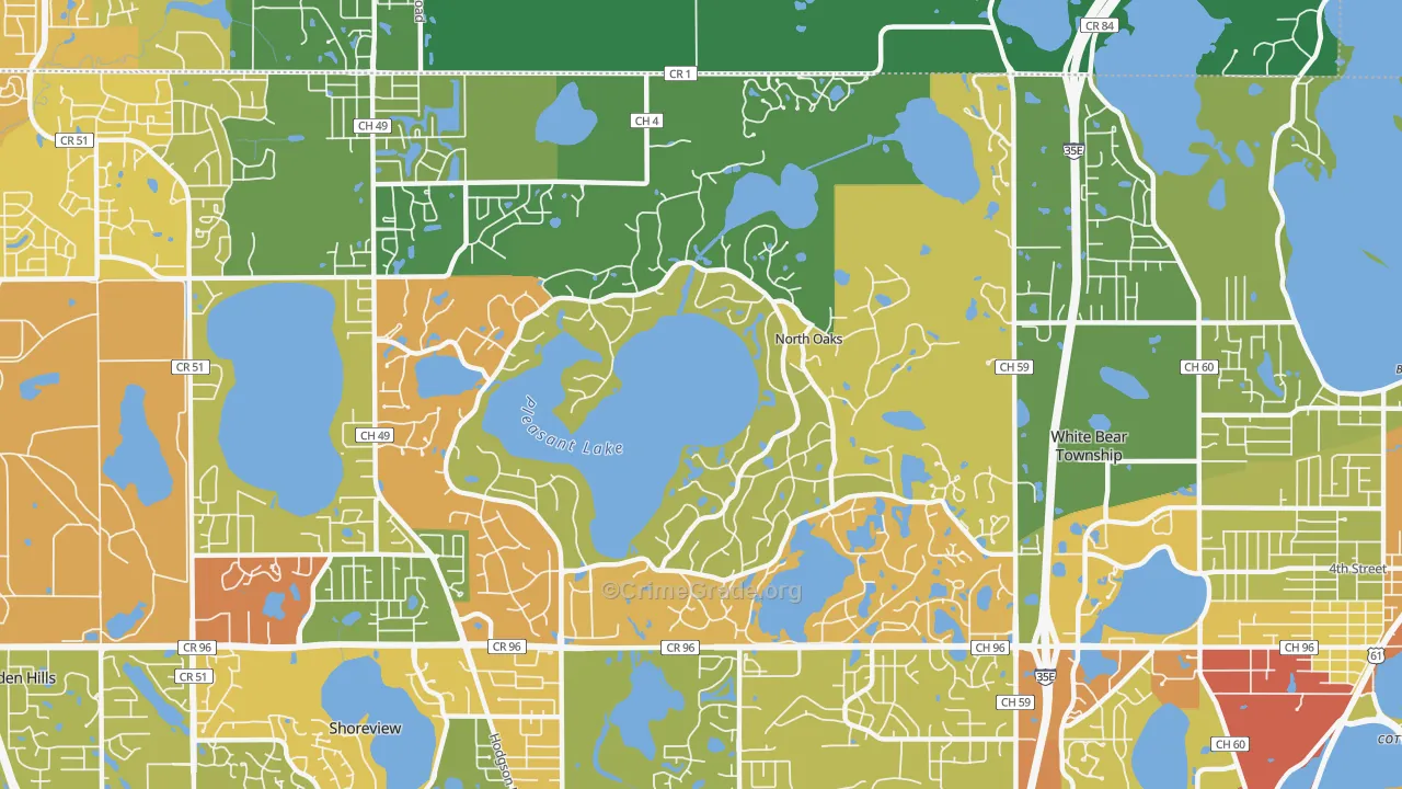 North Oaks, MN Map of Drug-Related Crime Rates
