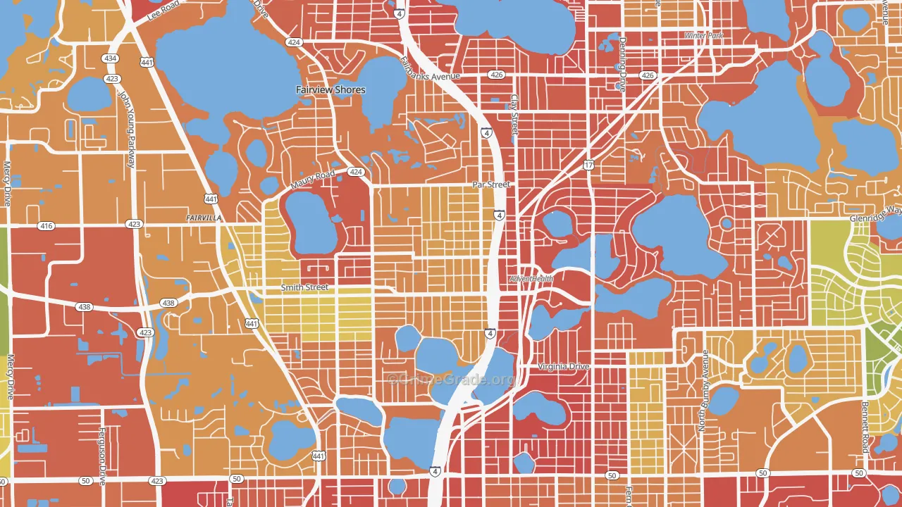 North Orange, Orlando, FL Map of Drug-Related Crime Rates