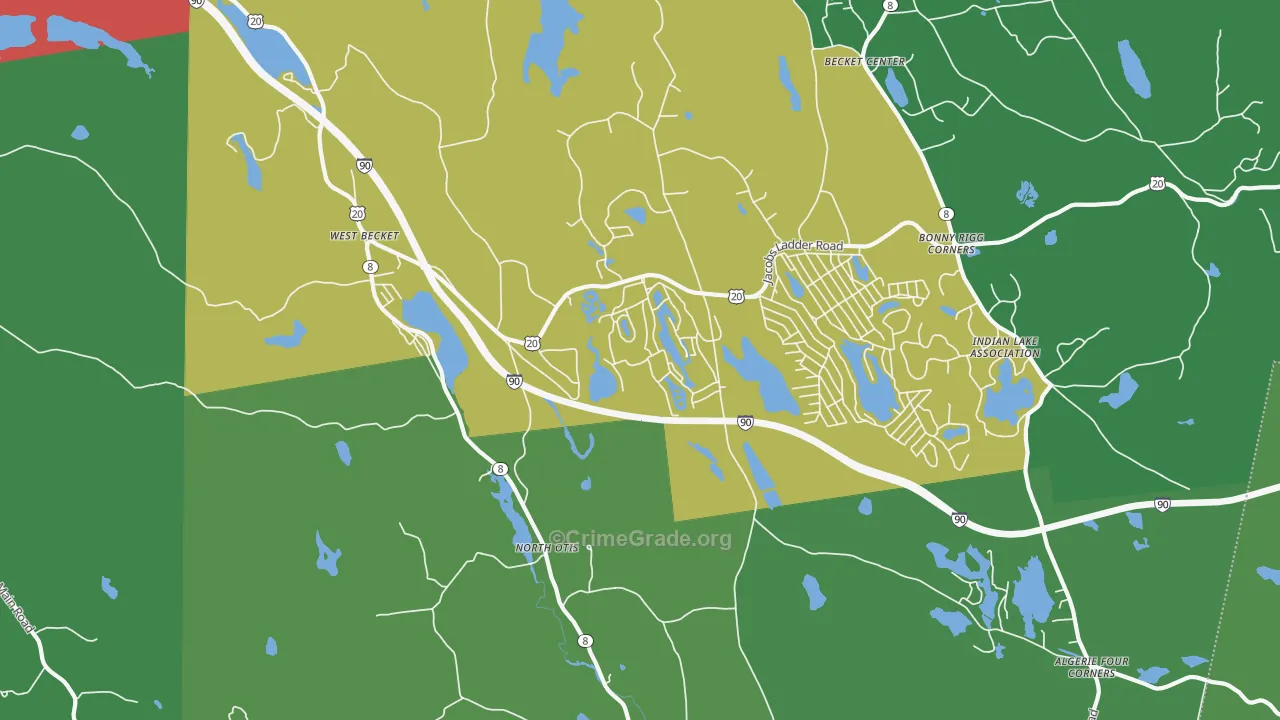 North Otis, MA Map of Drug-Related Crime Rates