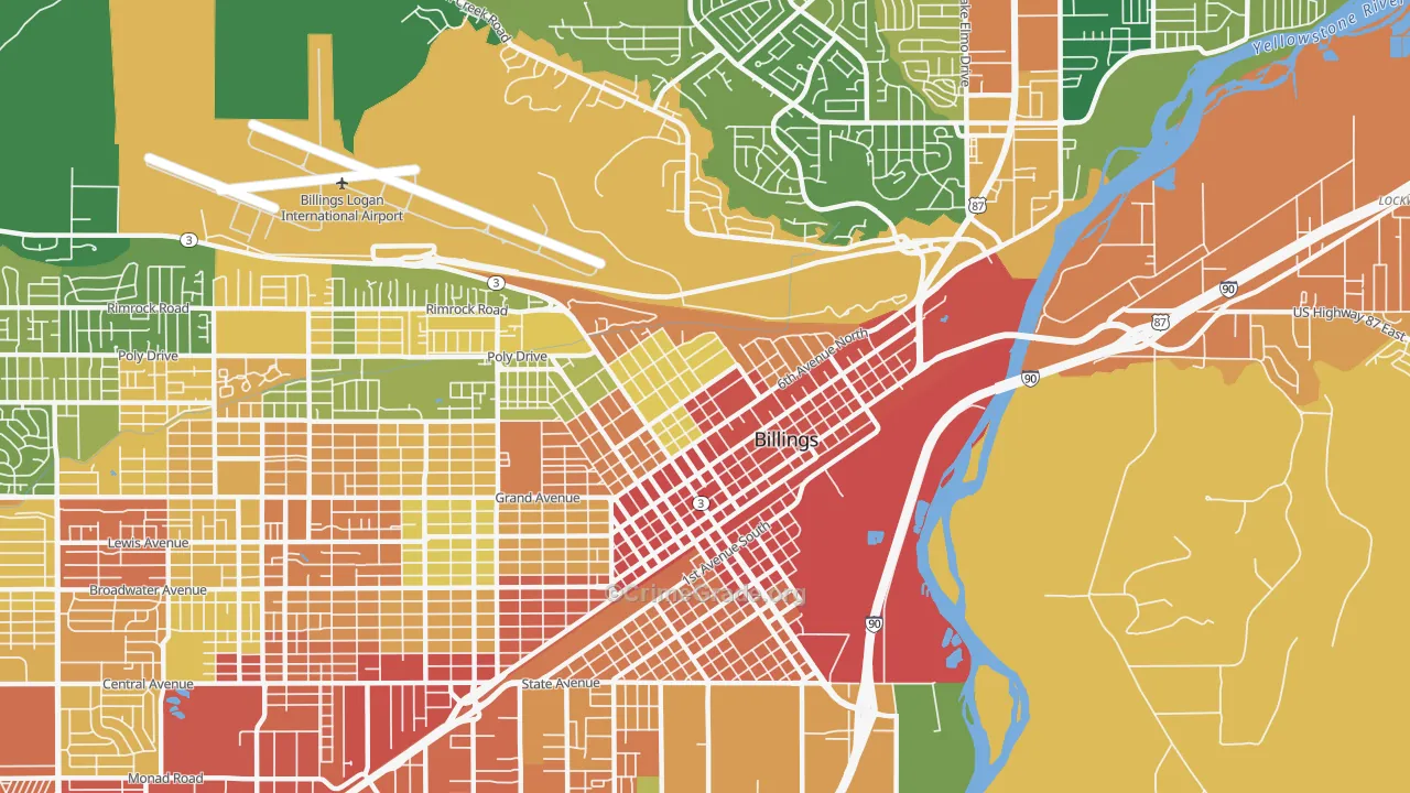North Park, Billings, MT Map of Drug-Related Crime Rates