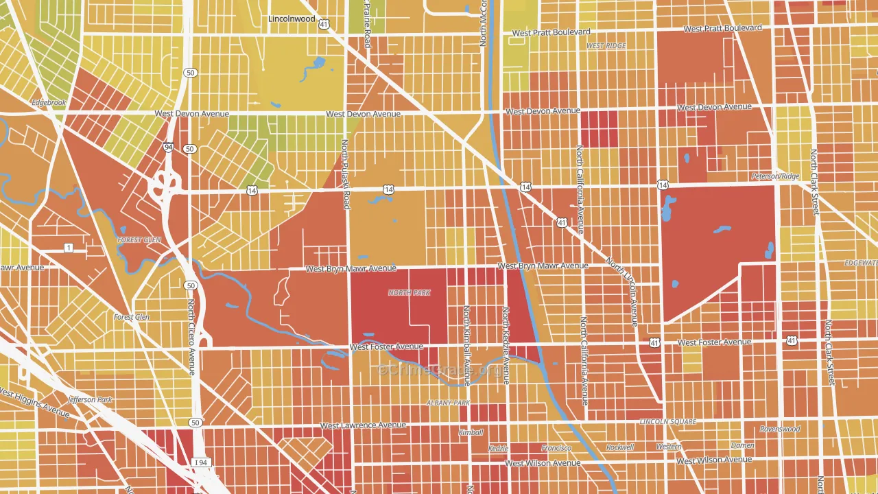 North Park, Chicago, IL Map of Drug-Related Crime Rates