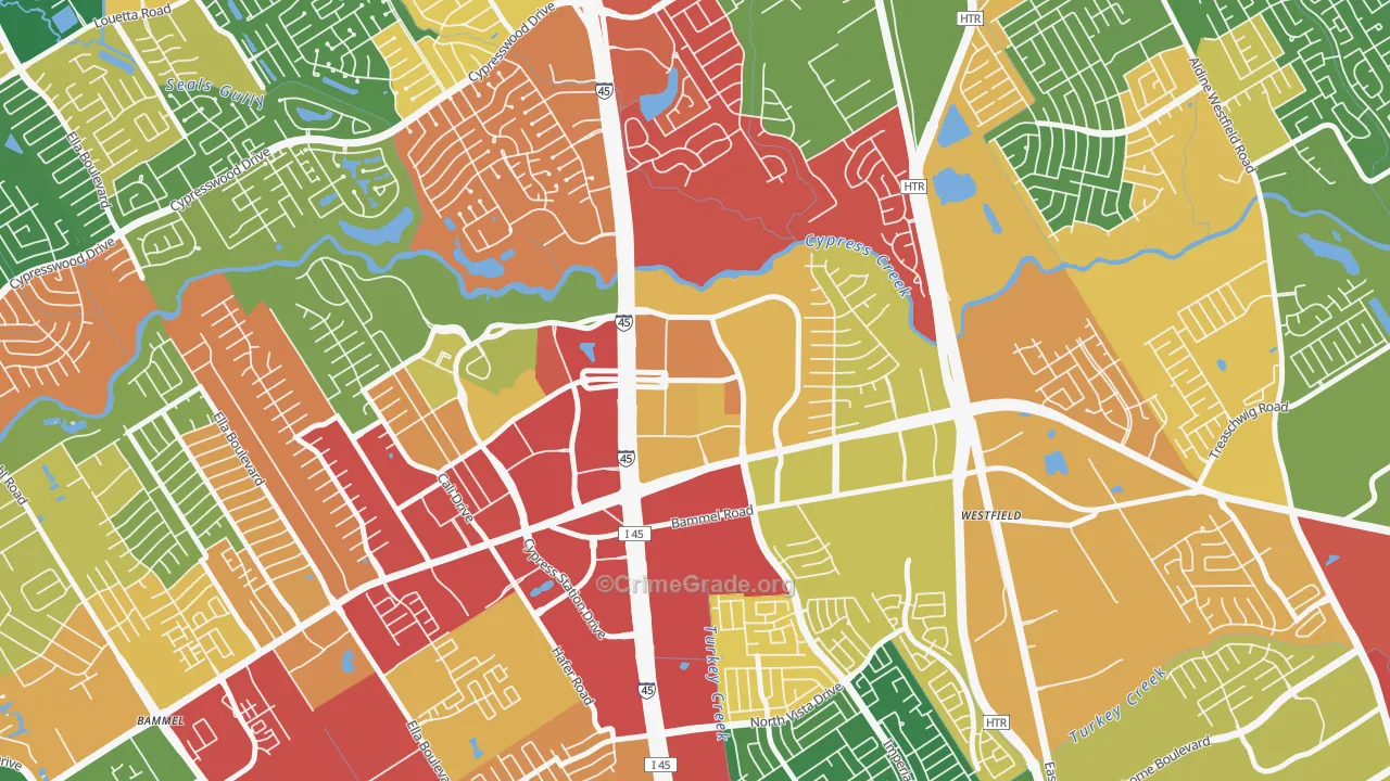 North Park Forest, Houston, TX Map of Drug-Related Crime Rates