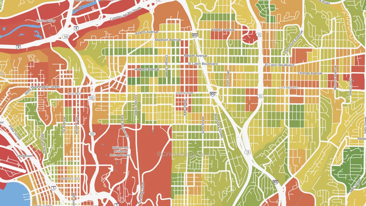 North Park San Diego, San Diego, CA Map of Drug-Related Crime Rates